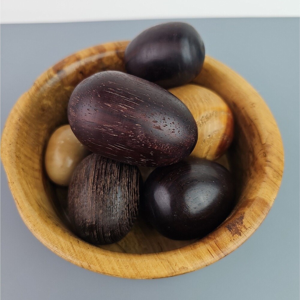 Hand Turned Wood Decor Lot Mixed Wood Spheres Ovals Artisan Bowl Fillers